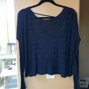 Navy Open Back Long Sleeve